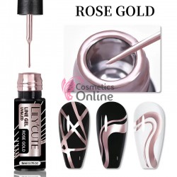 Oja semi UV/ LED Liner fin metalic LILYCUTE Mirror de 5 ml - LC-673 ROSE GOLD (Rose Auriu)